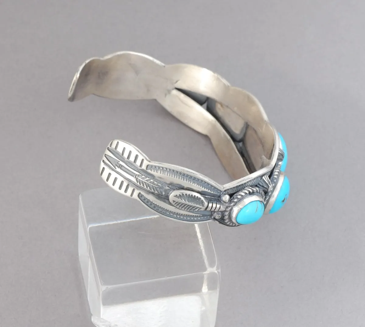 Cuff Bracelet with Old Persian Turquoise by Leonard Chee