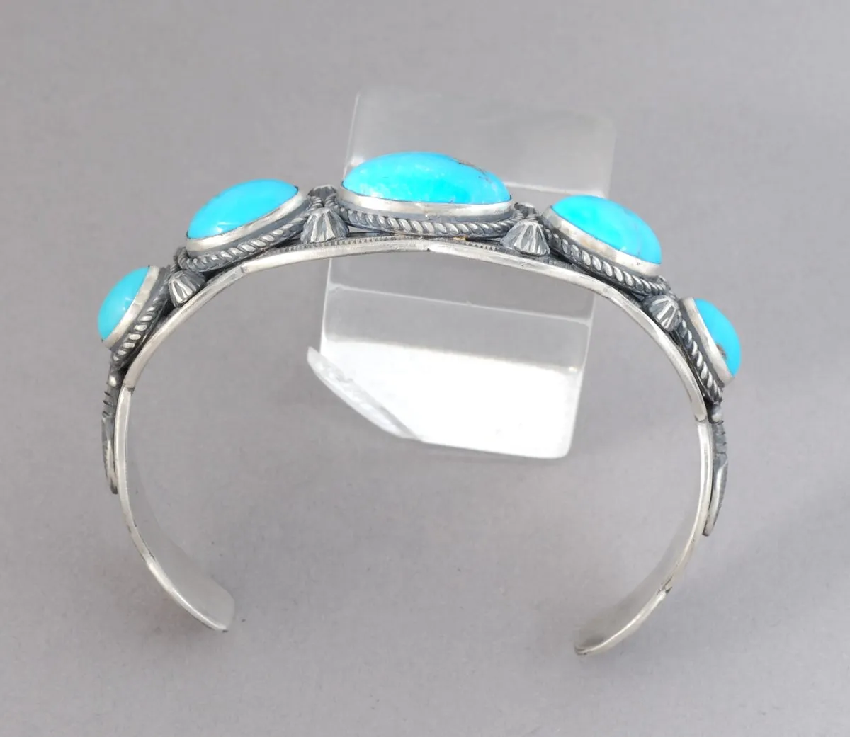 Cuff Bracelet with Old Persian Turquoise by Leonard Chee