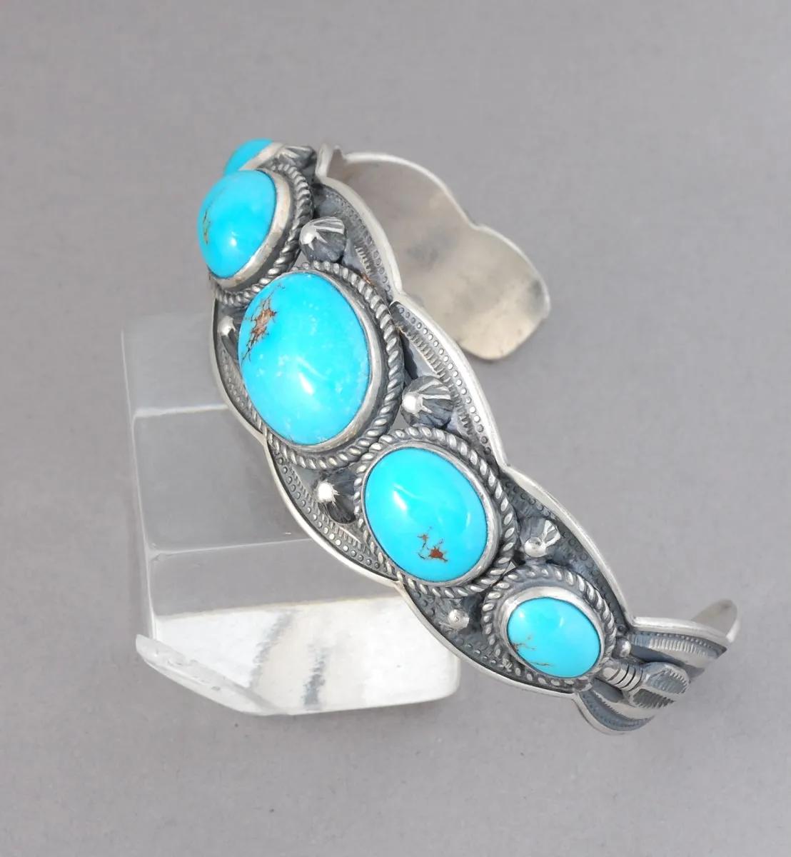 Cuff Bracelet with Old Persian Turquoise by Leonard Chee