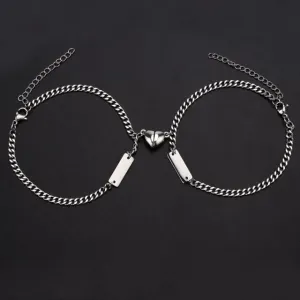 Custom Engraved Names Magnetic Bracelets for Couples BFFs