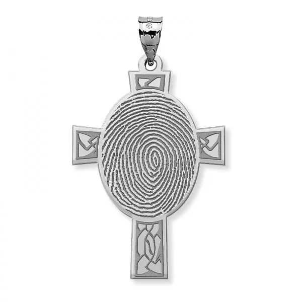 Custom Fingerprint Cross Charm or Pendant Jewelry