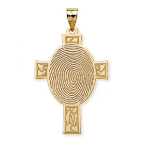 Custom Fingerprint Cross Charm or Pendant Jewelry