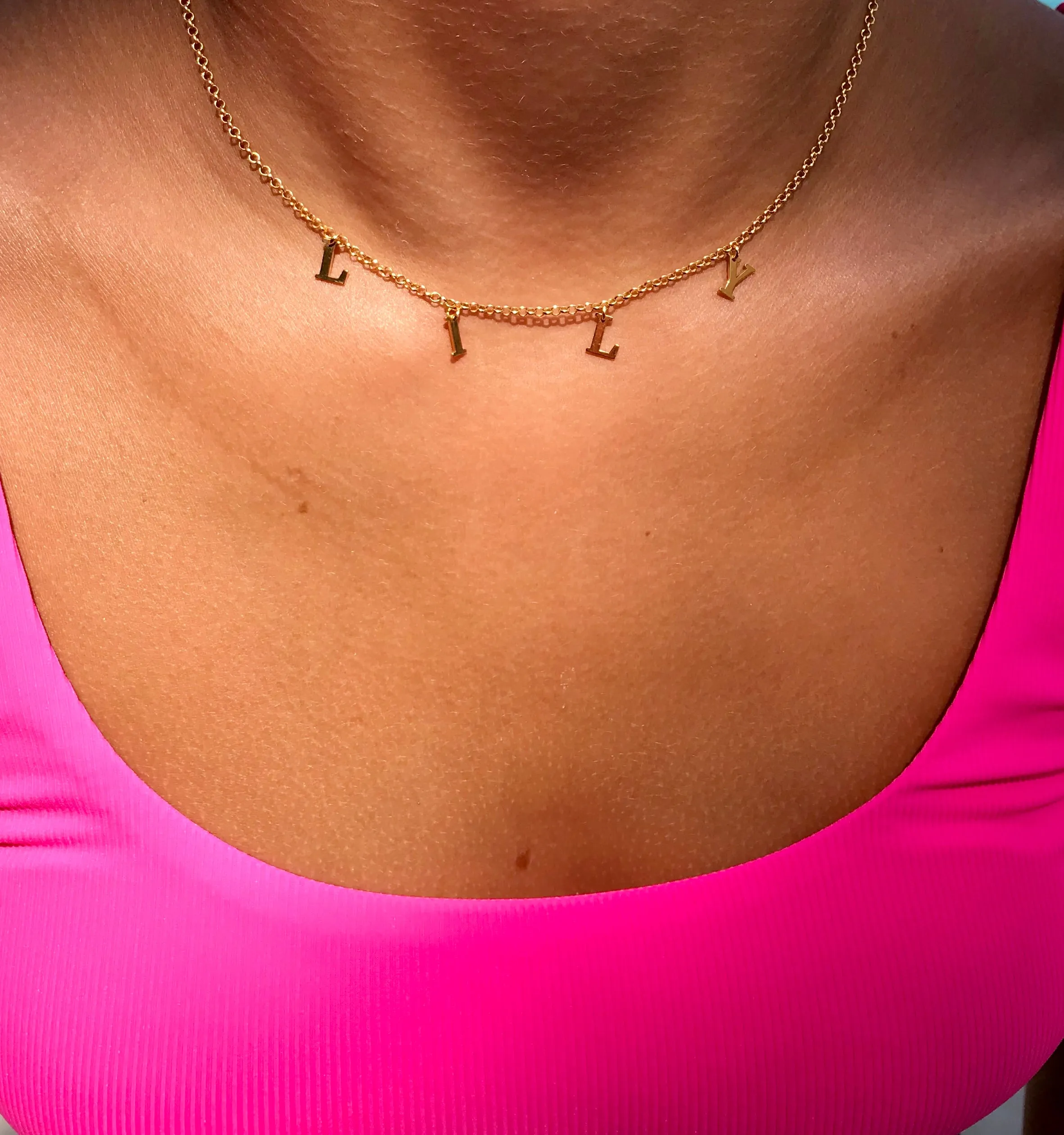 Cut Out Name Choker Necklace
