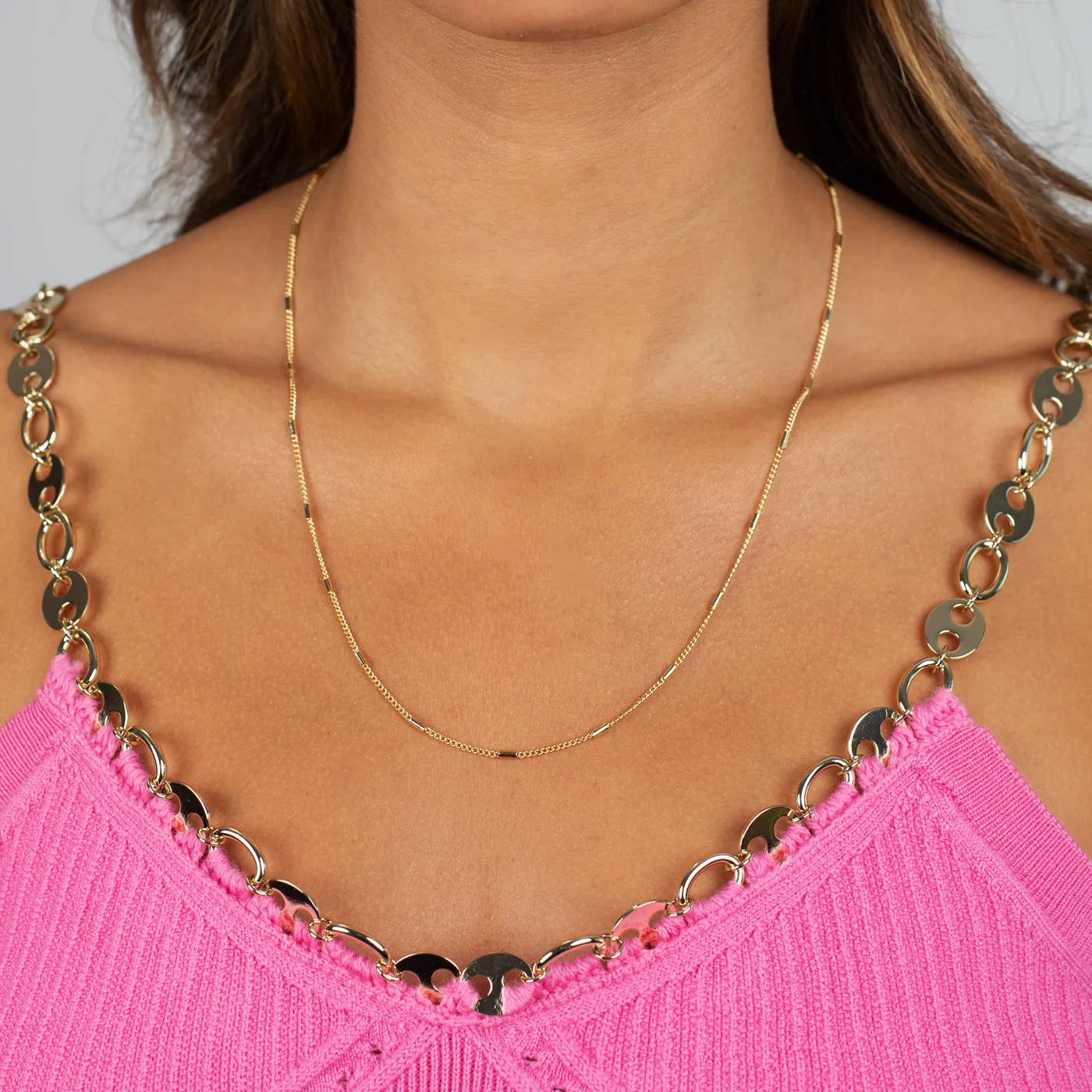 Cylinder Chain Necklace