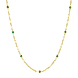 CZ Colored Cuban Chain Choker