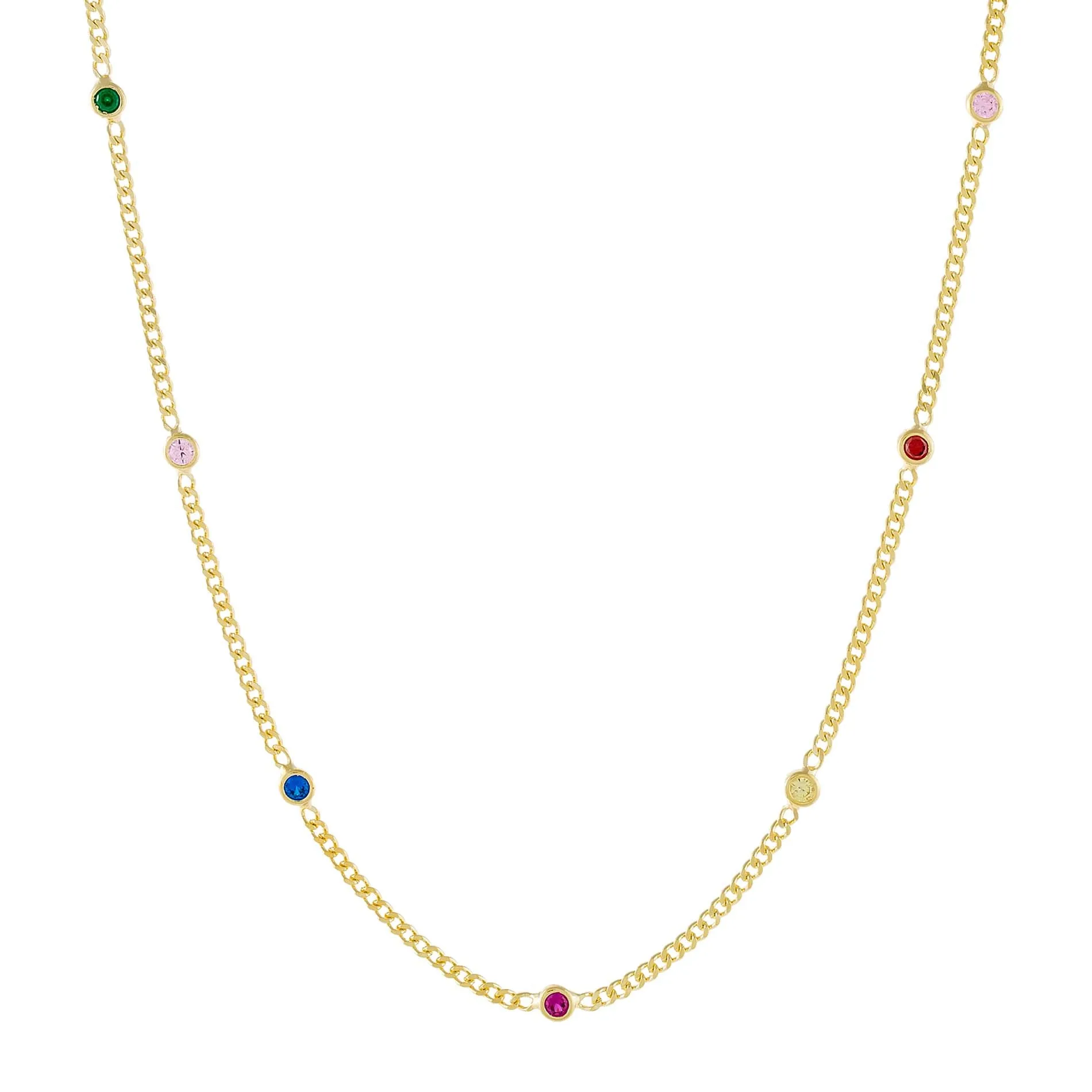 CZ Colored Cuban Chain Choker