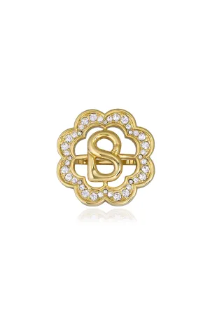 Daisy Ring Brooch - Coconut