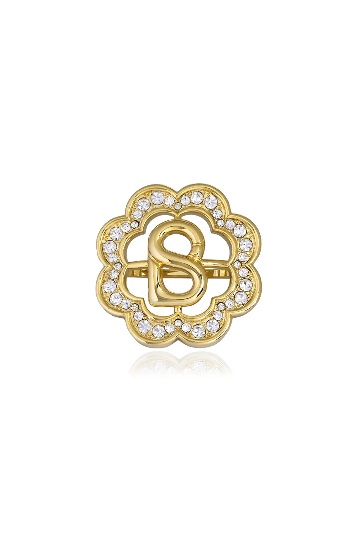 Daisy Ring Brooch - Coconut
