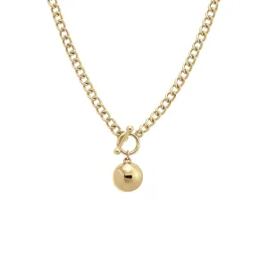 Dangling Ball Toggle Cuban Chain Necklace