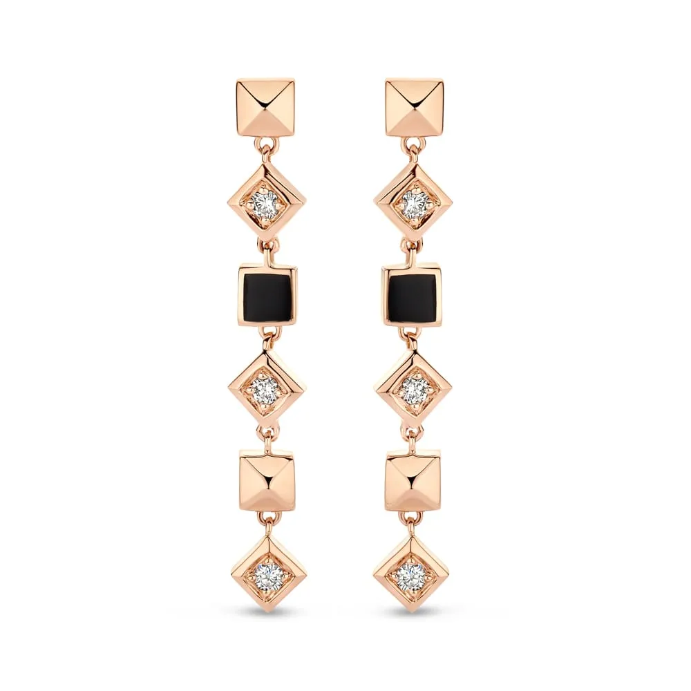 Dangling Rose gold  Diamond Earrings