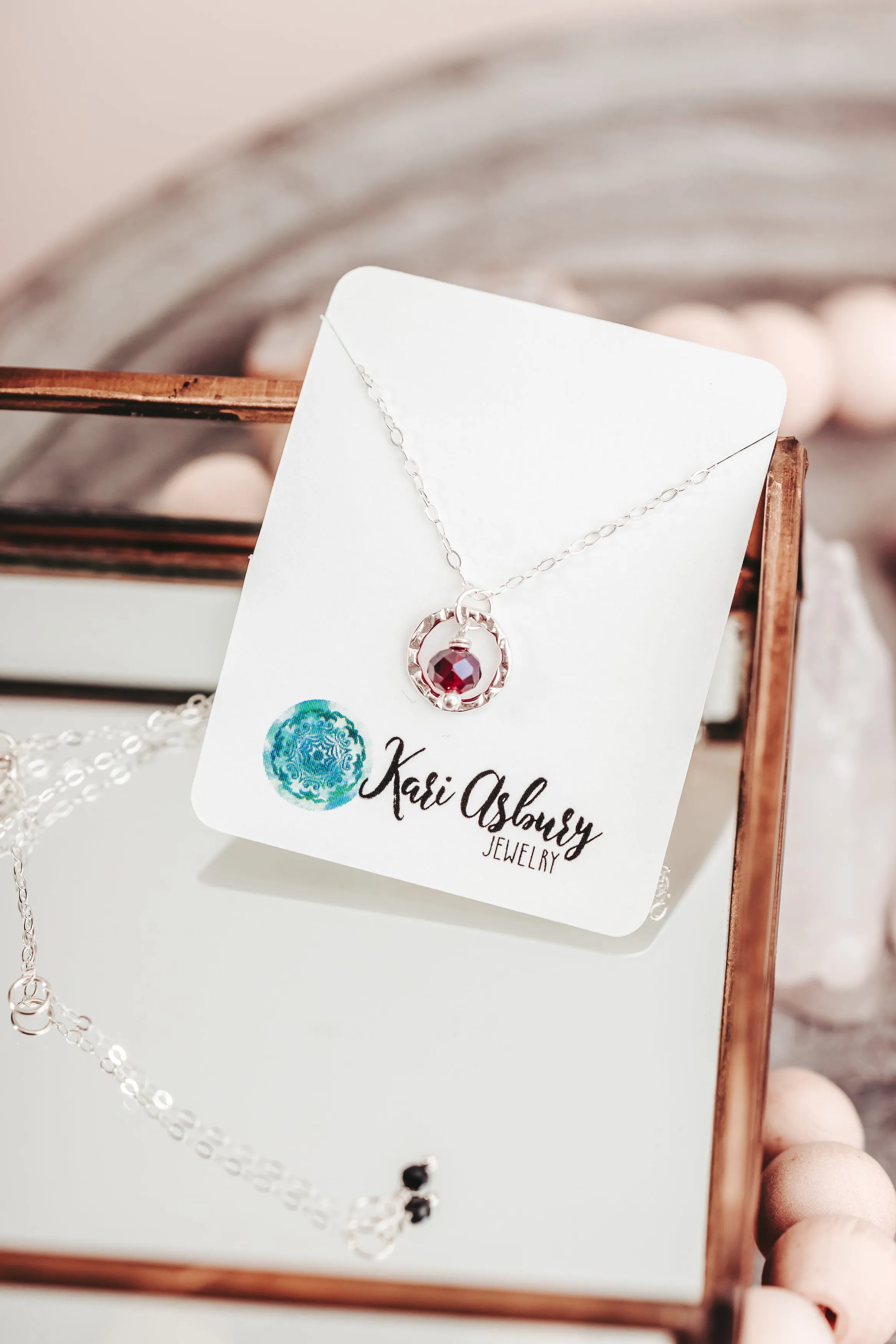 Dark Red Crystal Necklace