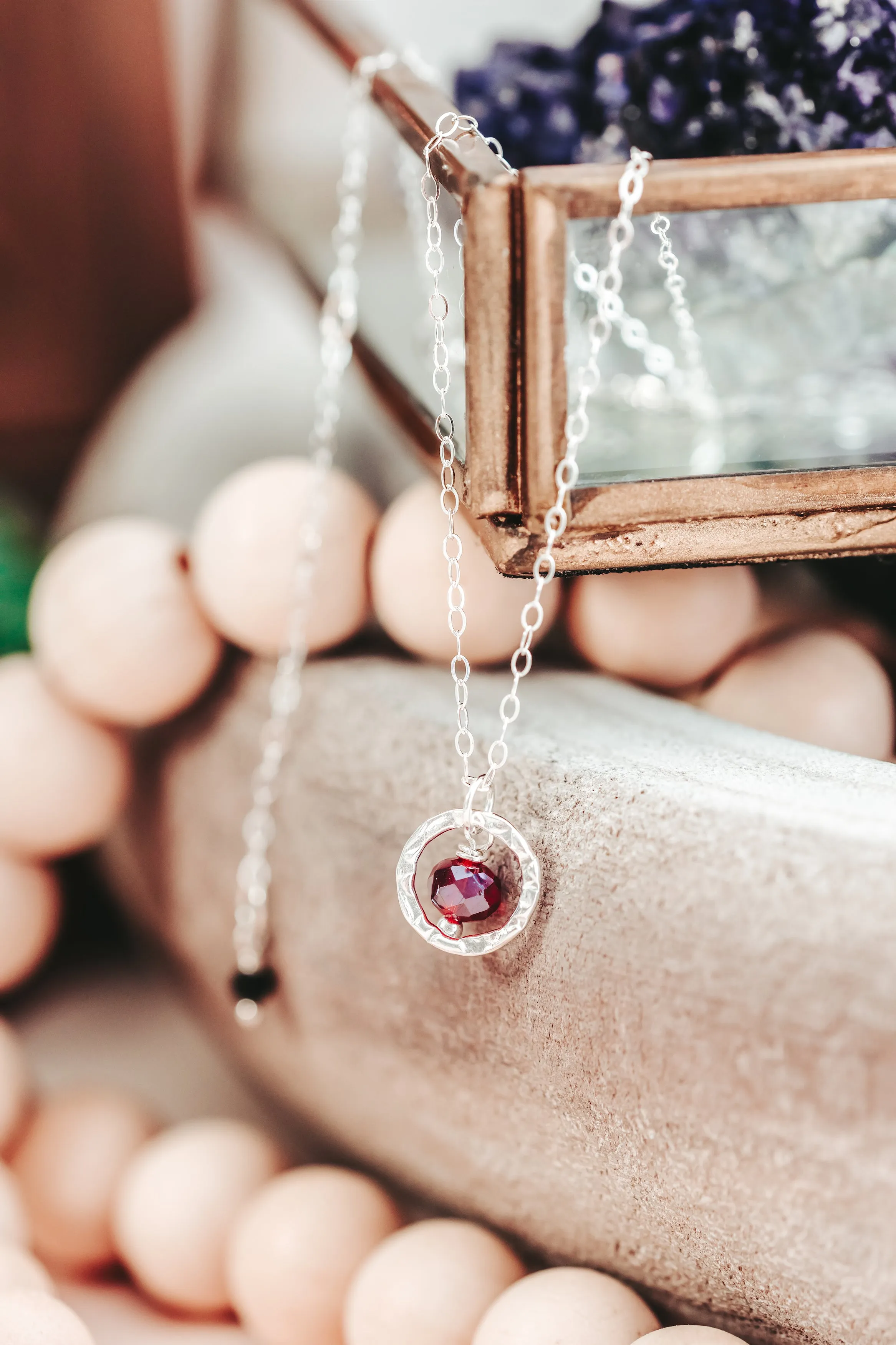 Dark Red Crystal Necklace