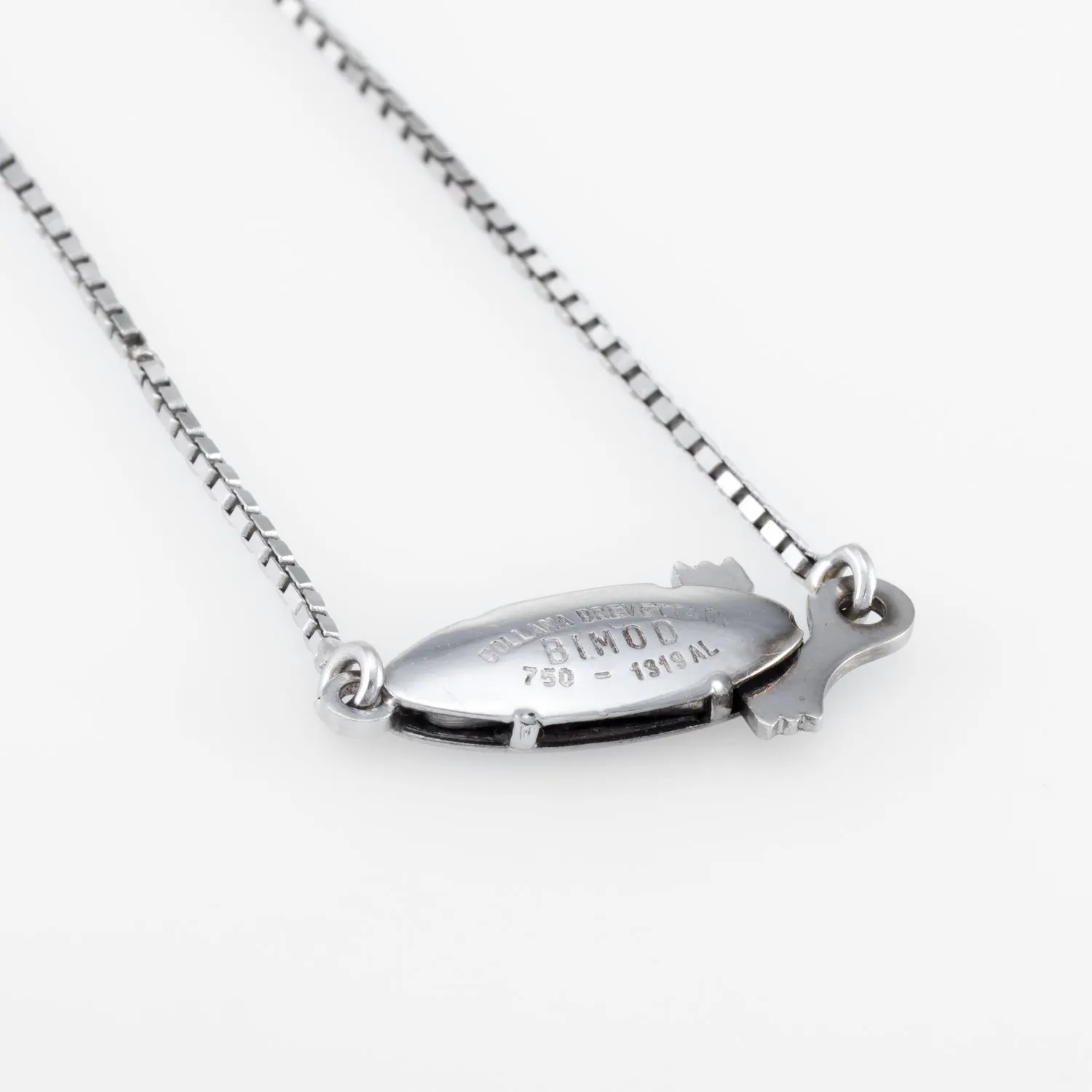 Day & Night Reversible Enamel Necklace Vintage 18k White Gold