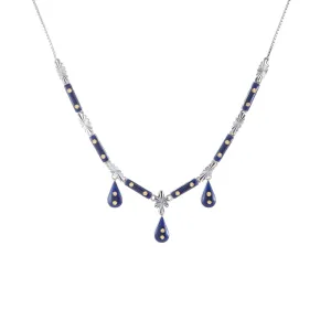 Day & Night Reversible Enamel Necklace Vintage 18k White Gold