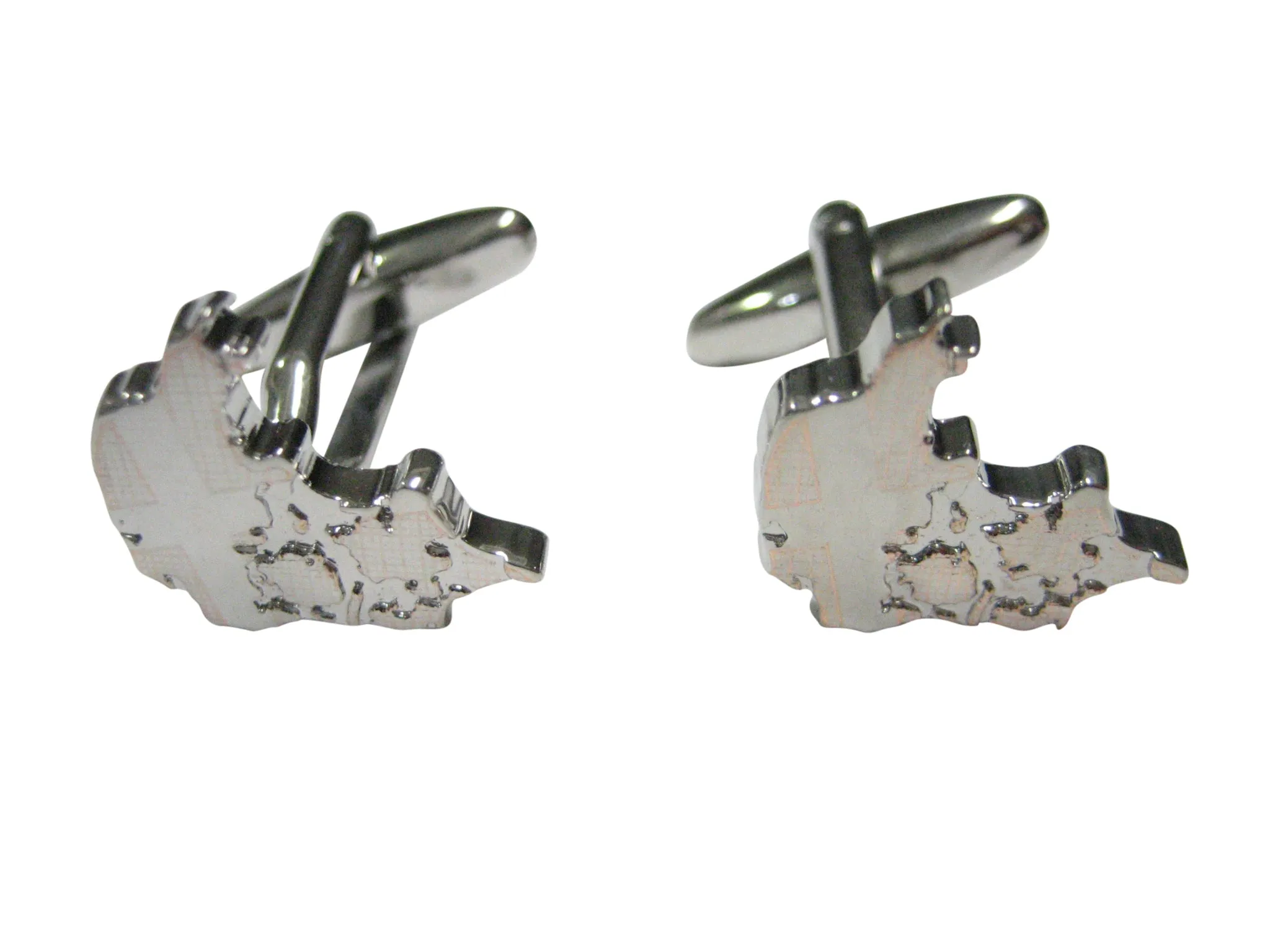 Denmark Map Shape and Flag Design Cufflinks