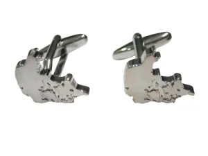 Denmark Map Shape and Flag Design Cufflinks