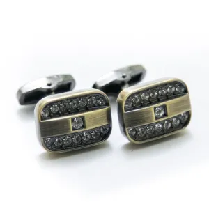 Designer Cufflinks For Mens Wedding Shirt – Rectangle With Diamond