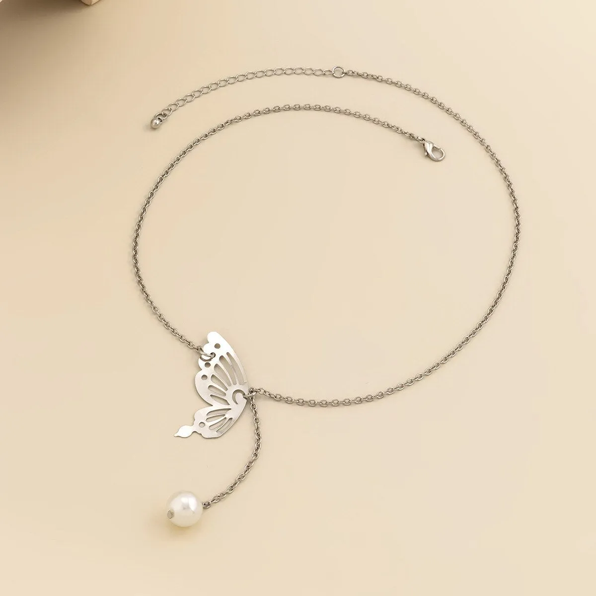 Destiny Butterfly Pendant Clavicle Chain Choker Necklace