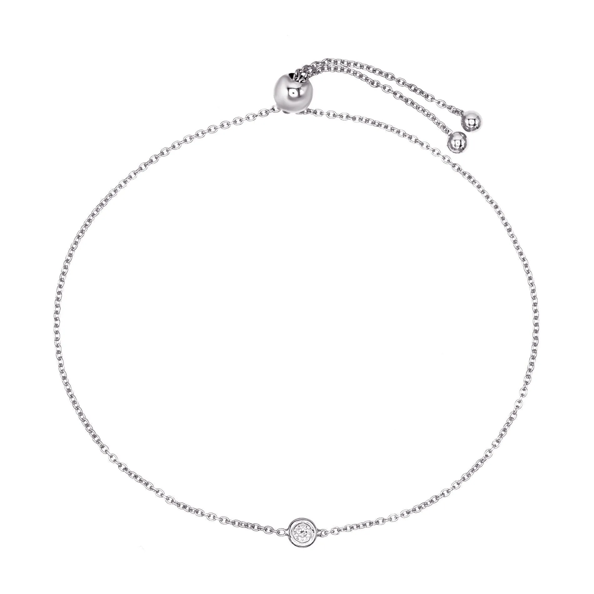 Diamond Adjustable Bracelet 14K