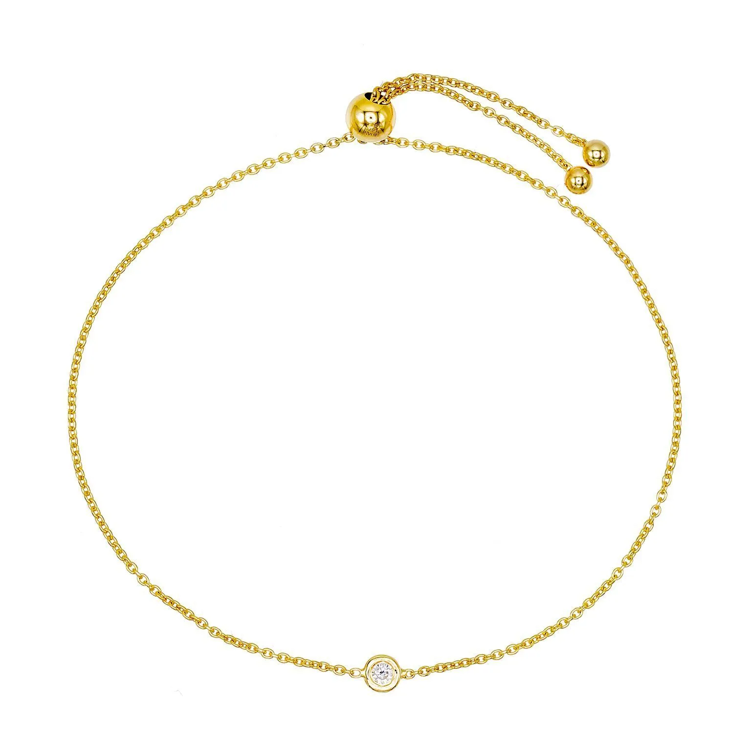 Diamond Adjustable Bracelet 14K