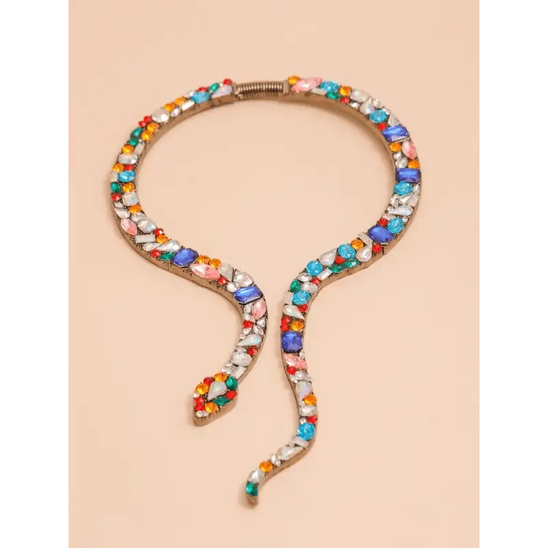 Diamond Animal Snake Necklace with Adjustable Circumference - High-Quality Alloy & Exquisite Diamond Setting