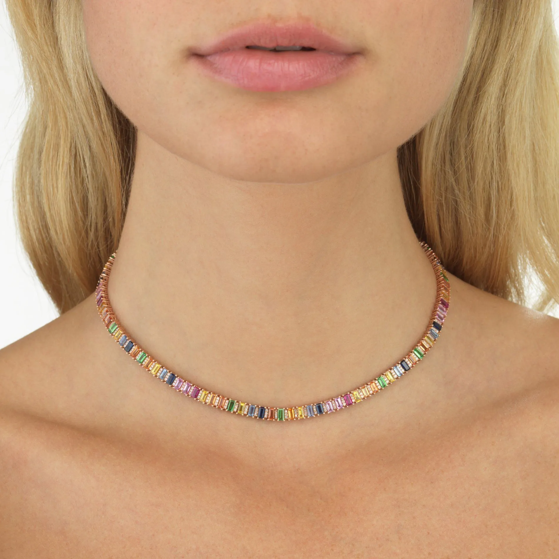 Diamond Baguette Choker 14K