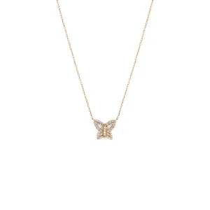 Diamond Baguette X Pave Butterfly 14K