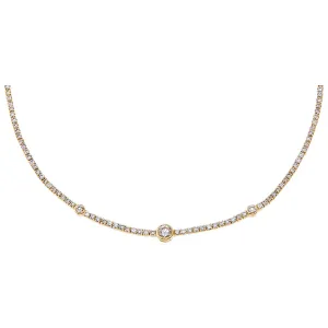 Diamond Graduated Bezel Tennis Choker 14K