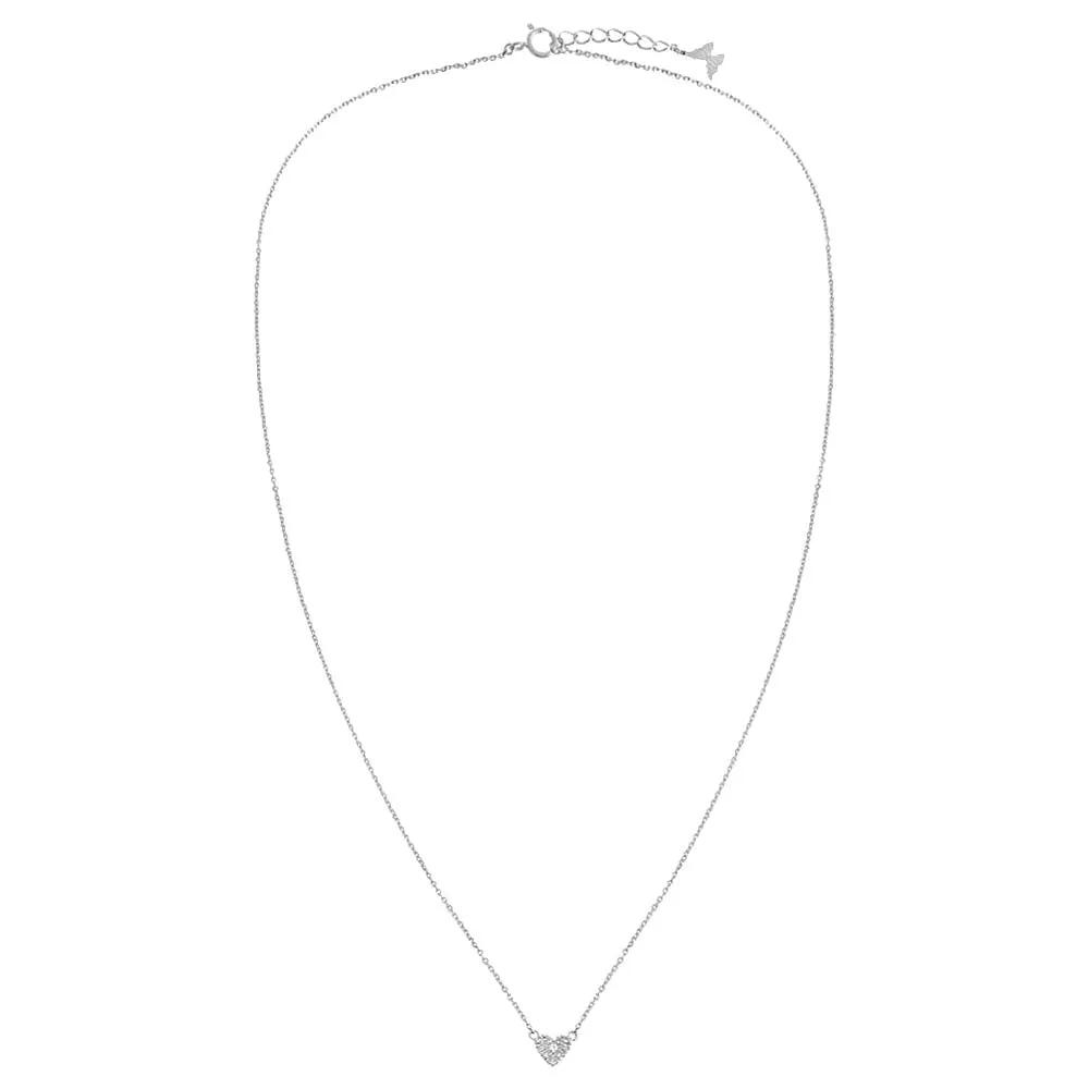 Diamond Pavé Heart Necklace 14K