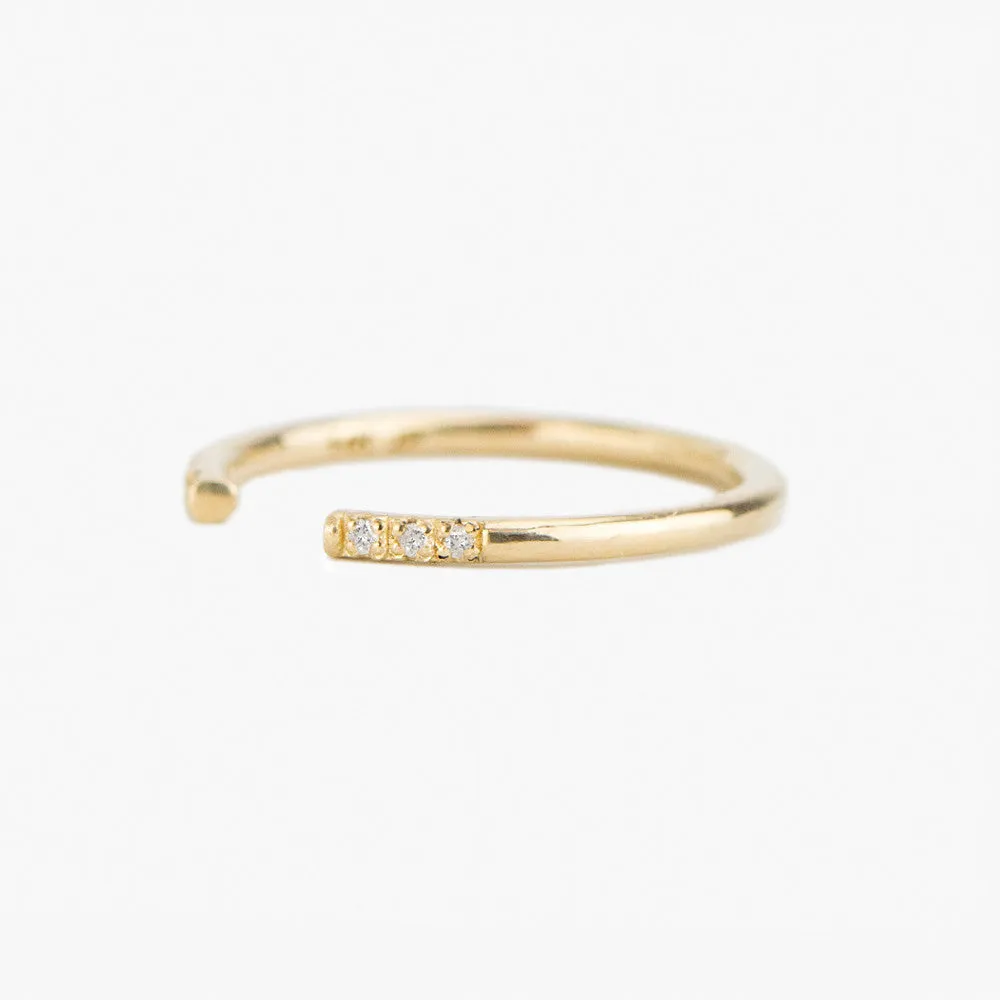 Diamond Ray Cuff Ring