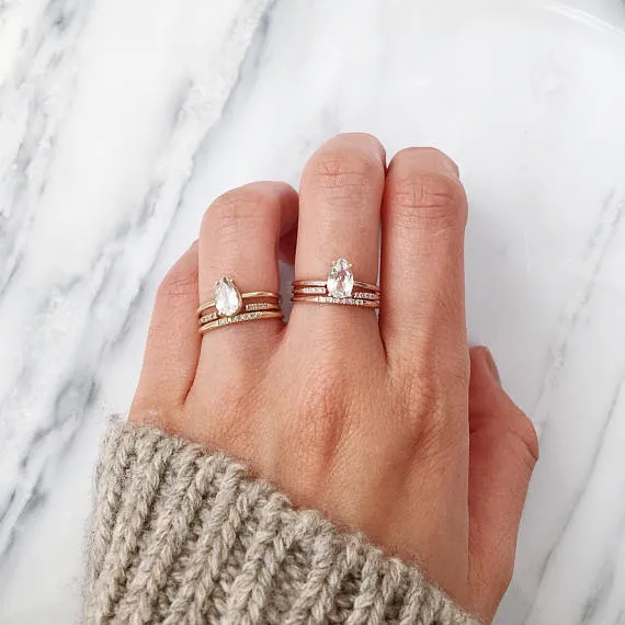 Diamond Ray Cuff Ring