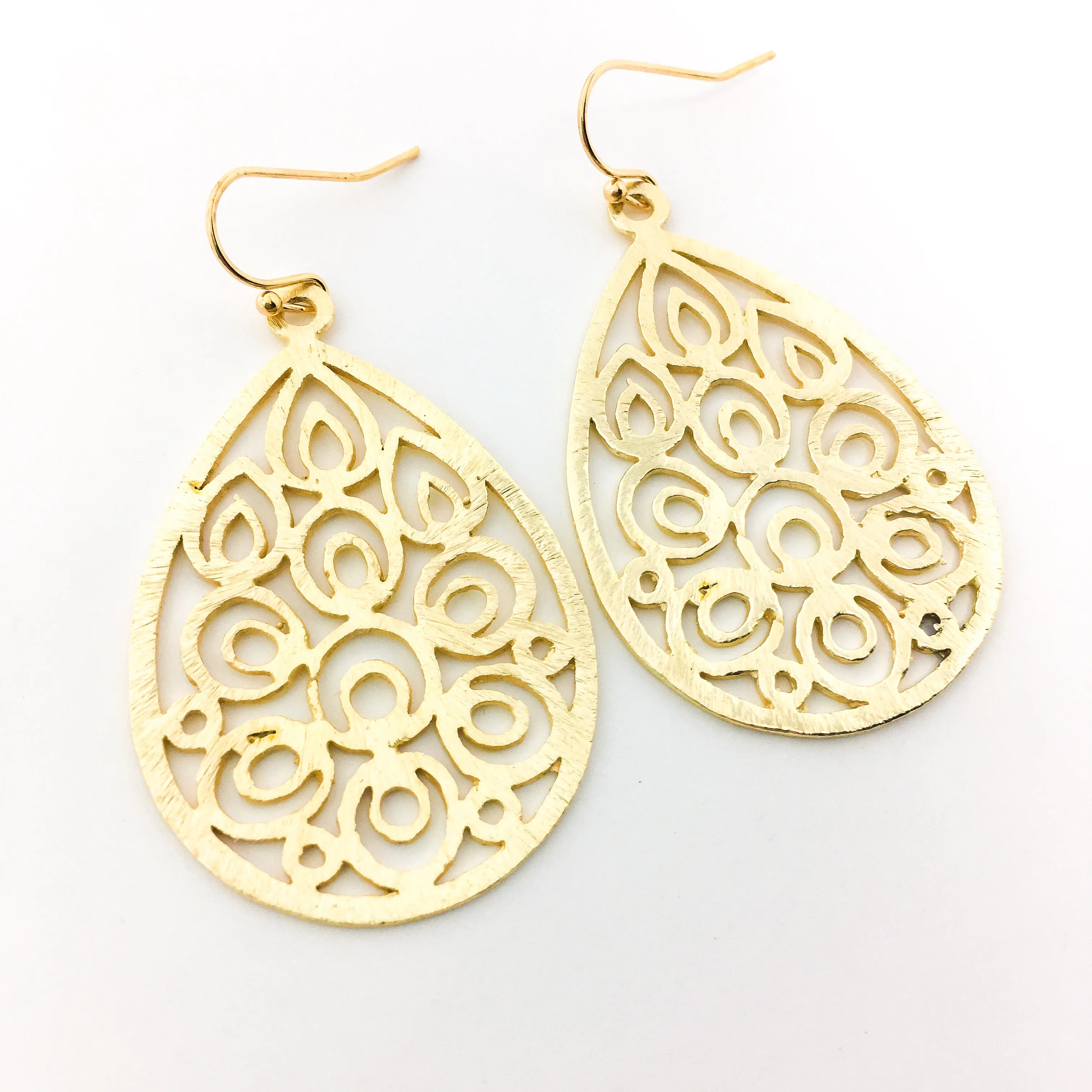 Diana Floral Drop Brushed Earrings