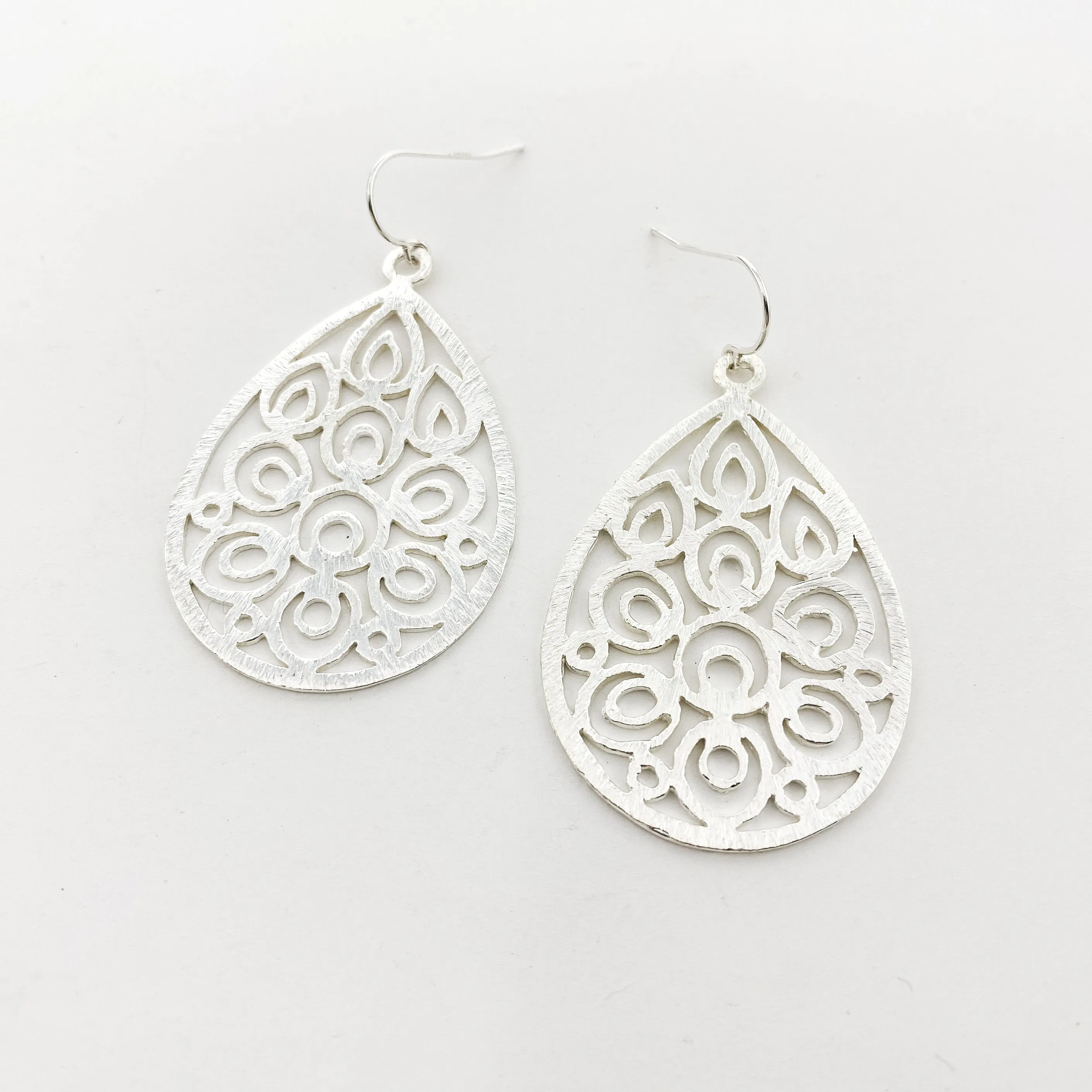 Diana Floral Drop Brushed Earrings