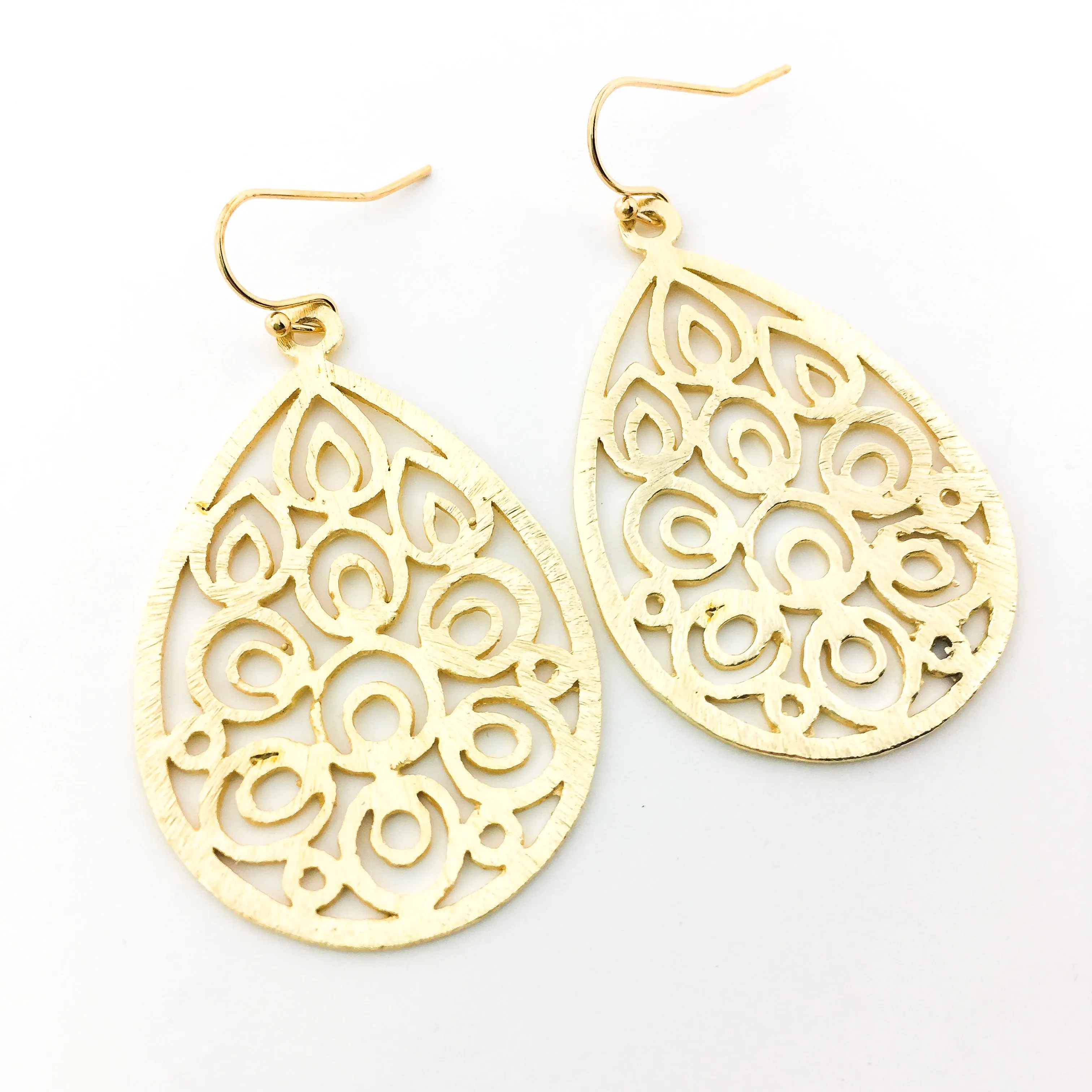 Diana Floral Drop Brushed Earrings