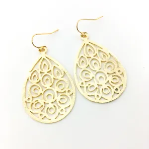 Diana Floral Drop Brushed Earrings