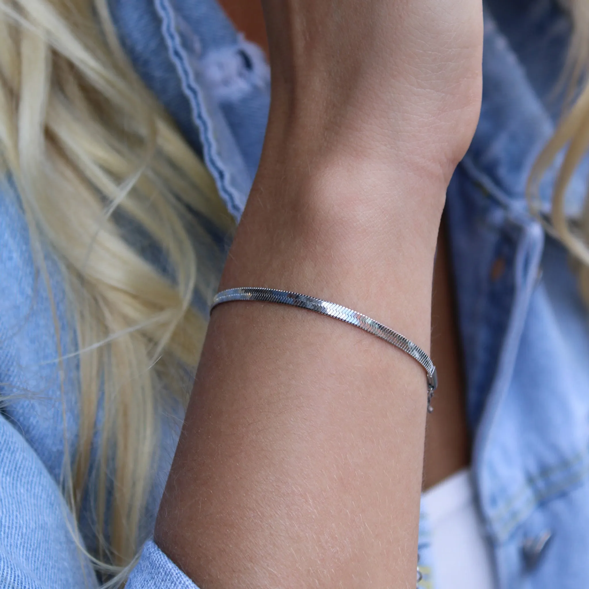 Dillion Snake Chain Bracelet, Silver