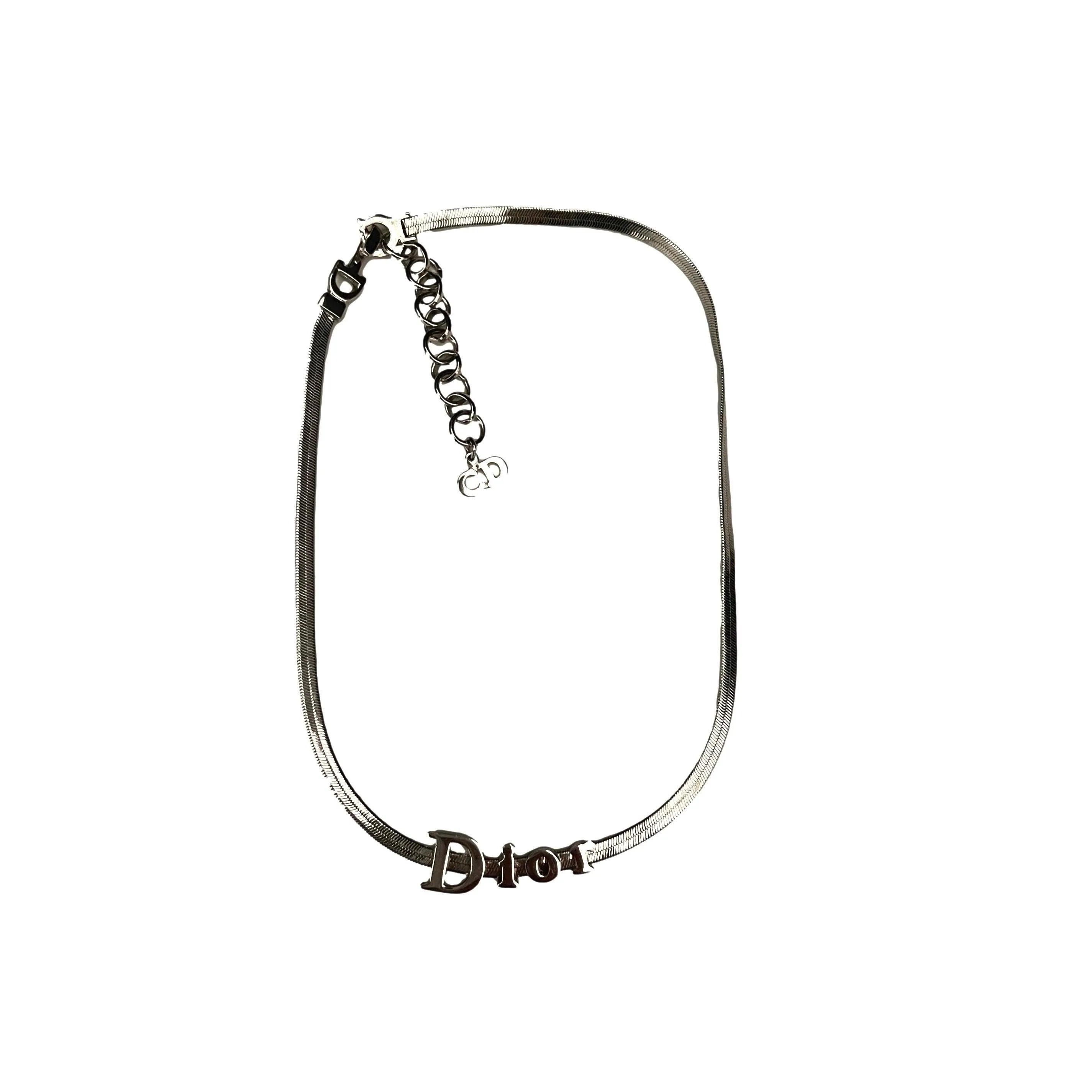Dior Silver Logo Choker