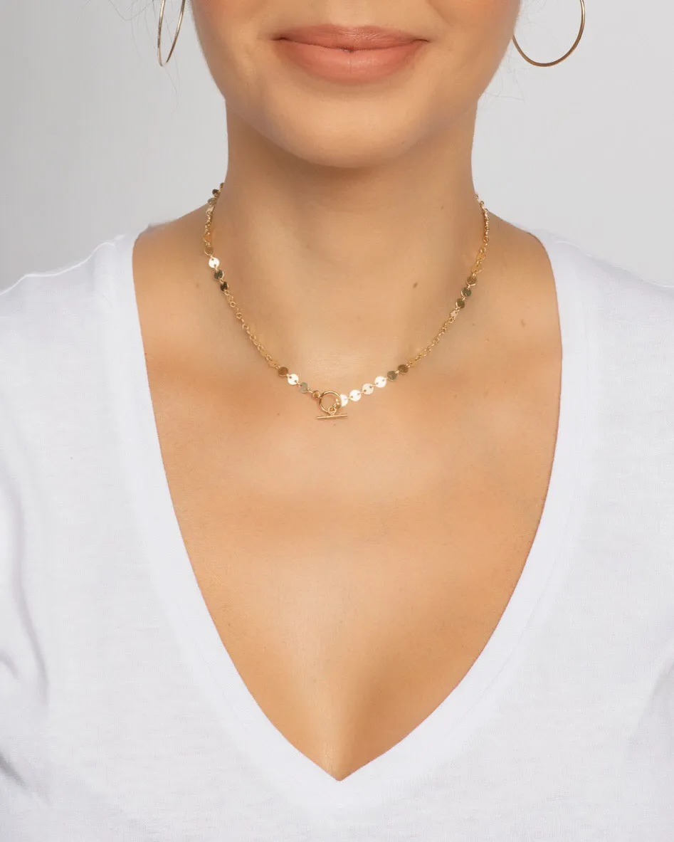 Disc Choker, Gold Filled