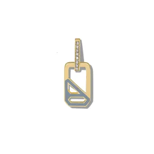 DNA Stone Blue Enamel Single Drop Earring