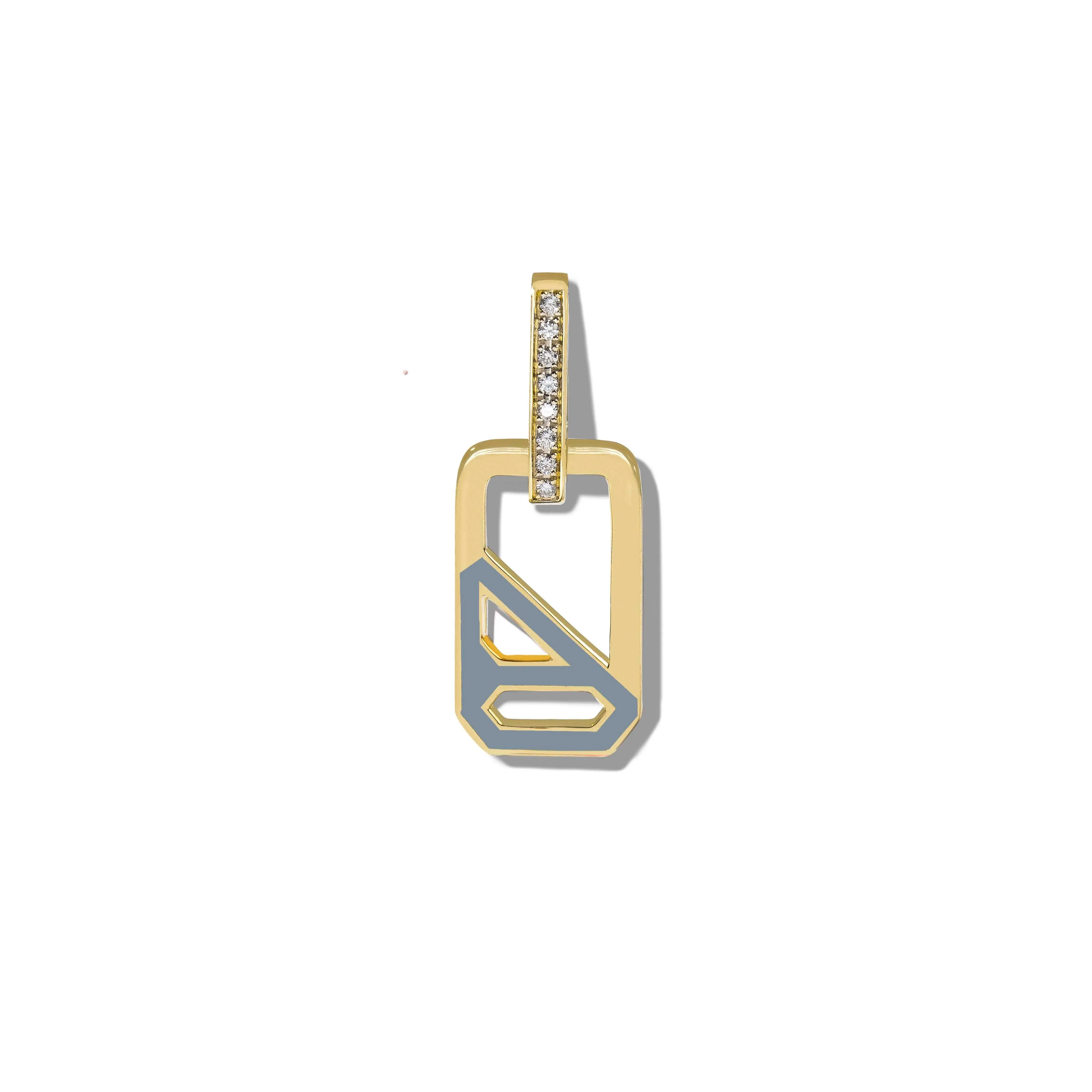 DNA Stone Blue Enamel Single Drop Earring