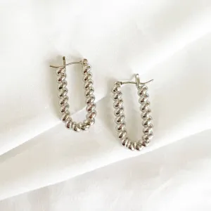 Dockside Croissant Hoops Silver White Gold Filled Earrings