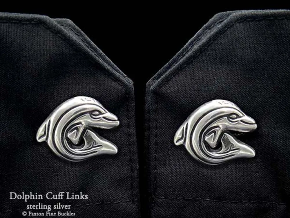 Dolphin Cuff Links Sterling Silver