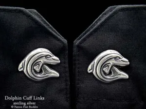 Dolphin Cuff Links Sterling Silver