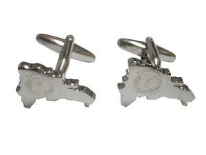 Dominican Republic Map Shape and Flag Design Cufflinks