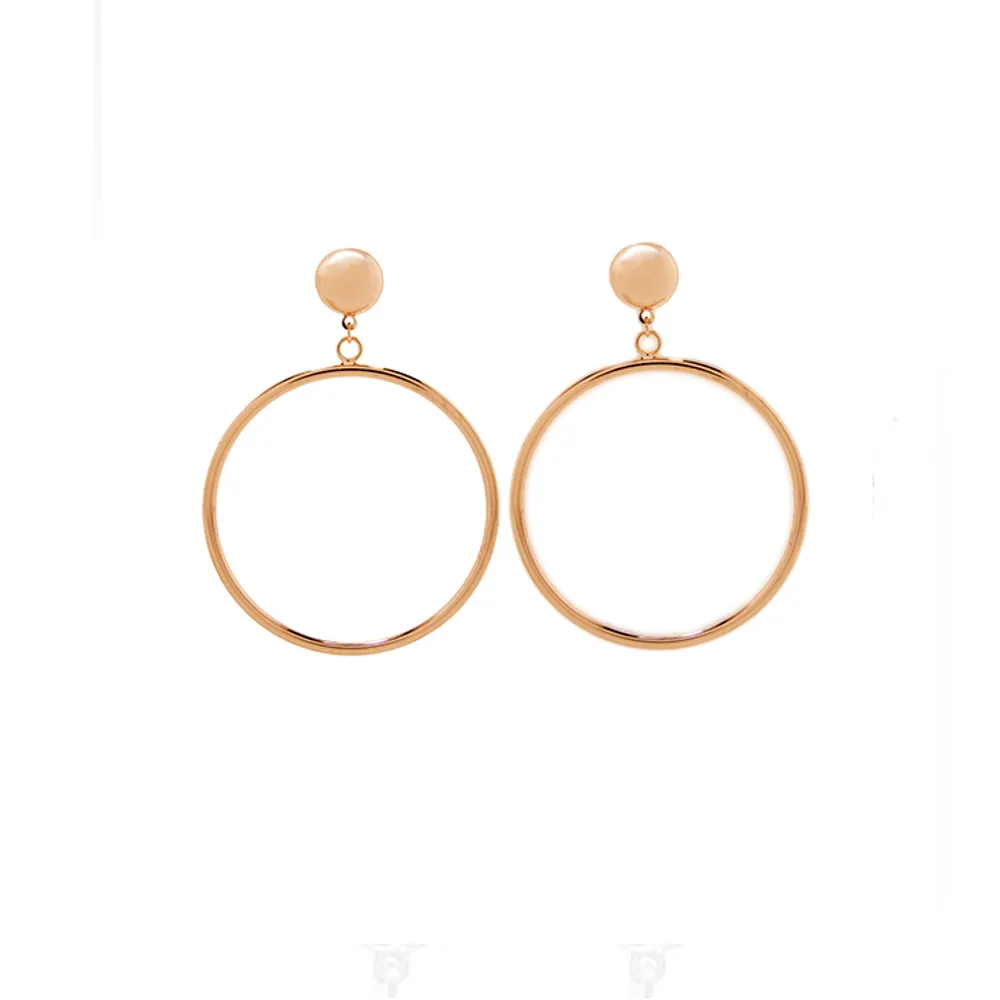 Door Knocker Hoop Earring Rose Gold Tone.