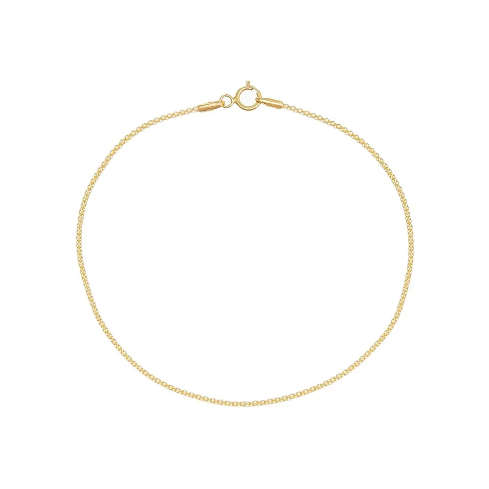 Double Cable Link Chain Bracelet 14K