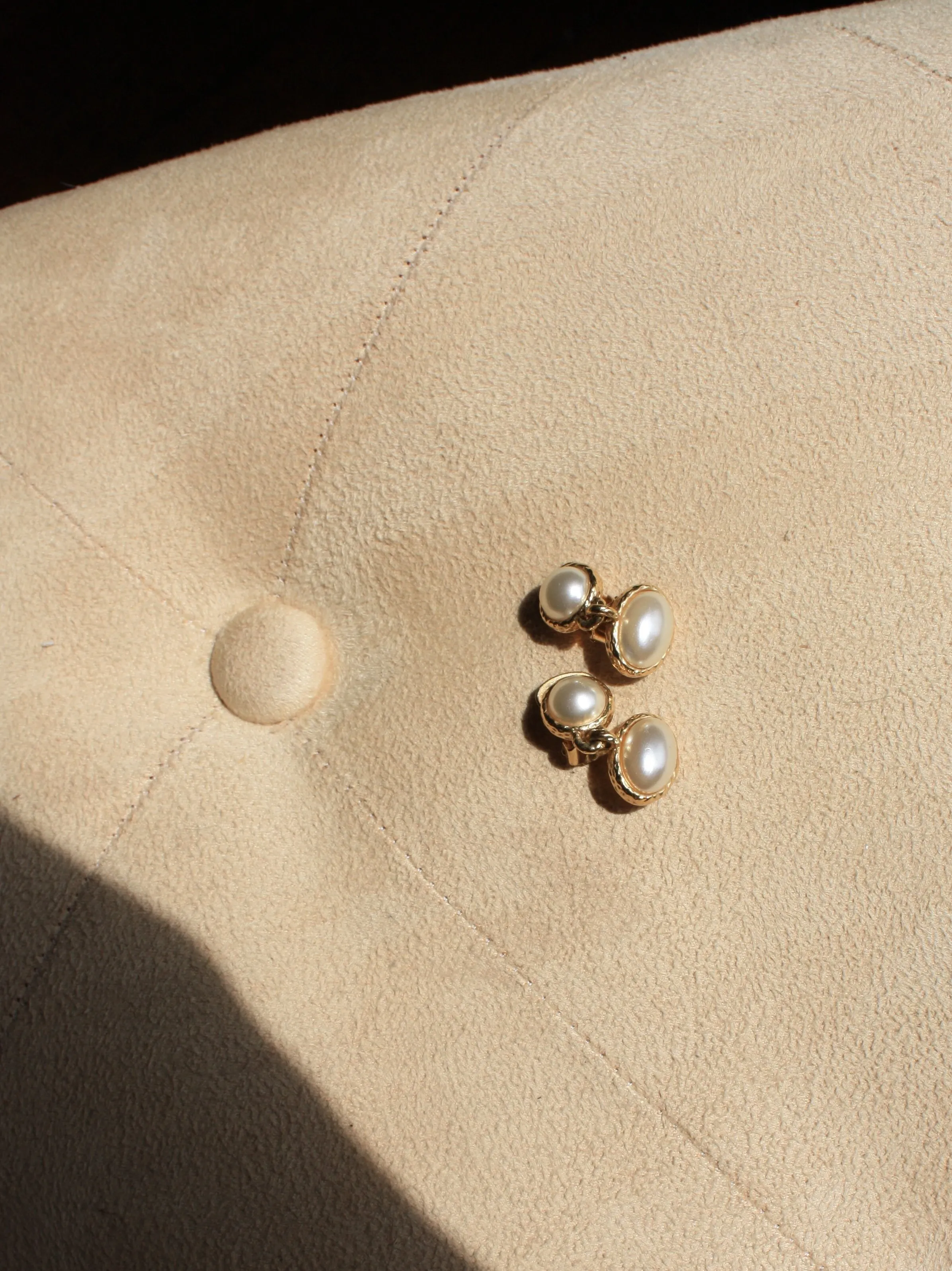 Double Pearl Drop Earrings