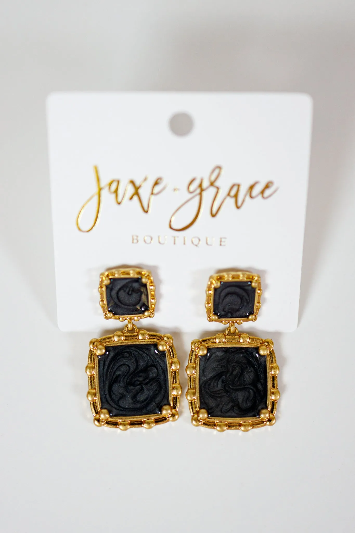Double Square Drop Earrings, VARIOUS