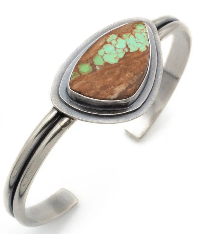 Double Wire Cuff Bracelet with Cabochon