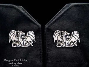 Dragon Cuff Links Sterling Silver